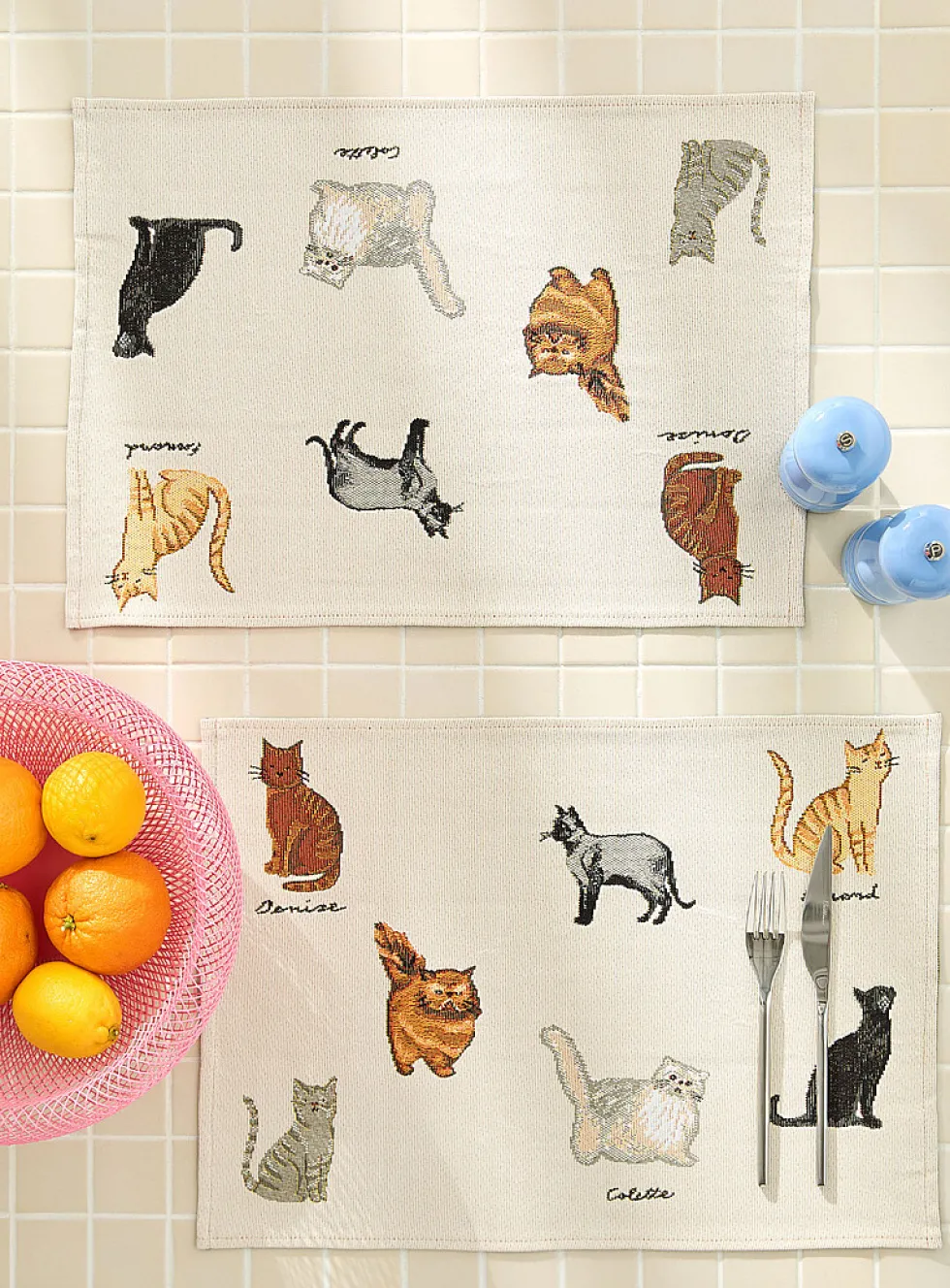 Cat group tapestry placemats