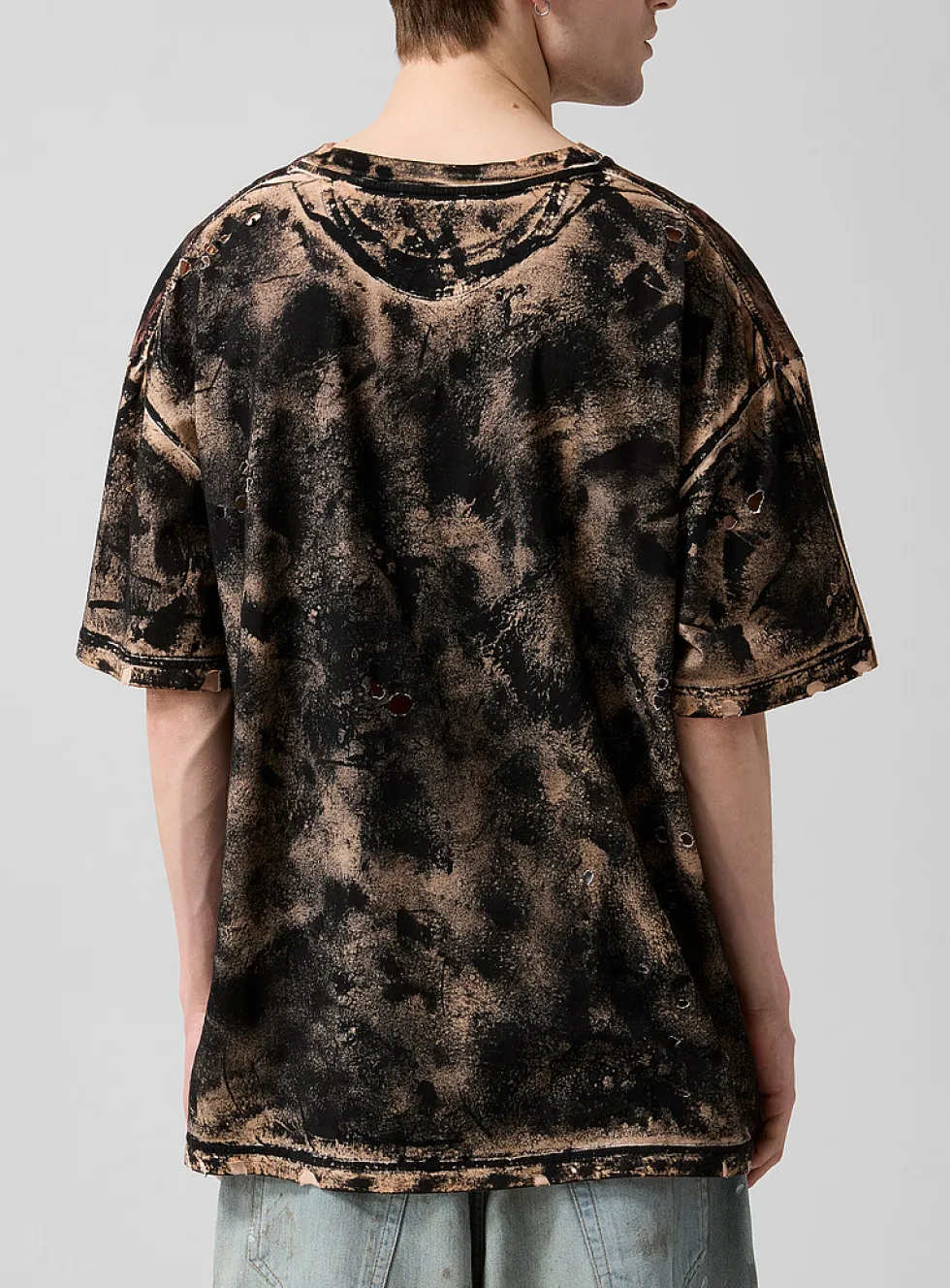 Cavern print distressed T-shirt