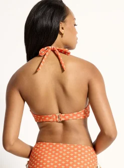 Centre gold ring halter bikini top