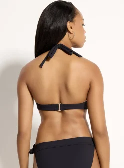 Centre gold ring halter bikini top