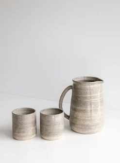 Ceramic pitcher and tumbler set