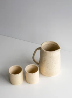 Ceramic pitcher and tumbler set