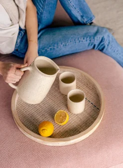 Ceramic pitcher and tumbler set