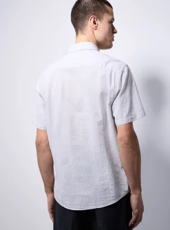 Chambray-like linen shirt