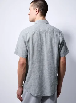 Chambray-like linen shirt