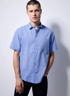 Chambray-like linen shirt