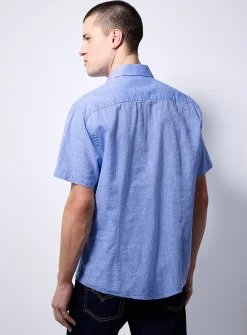 Chambray-like linen shirt