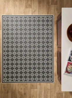 Charcoal tile pattern vinyl mat