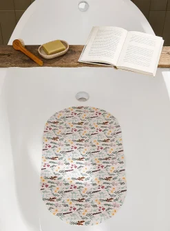 Charming flowers bath mat