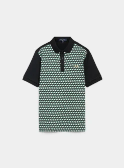 Check jacquard knit polo