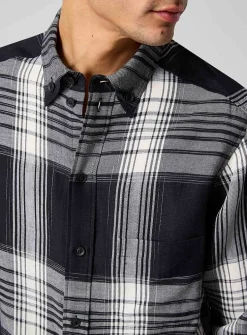 Checkered cotton-hemp shirt