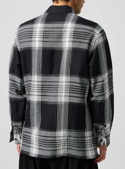 Checkered cotton-hemp shirt