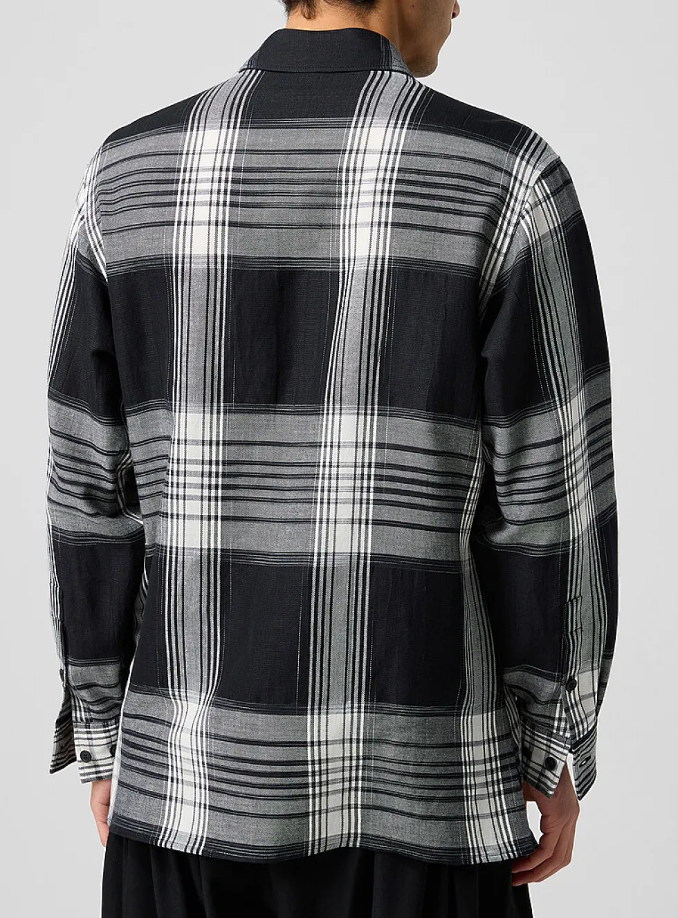 Checkered cotton-hemp shirt