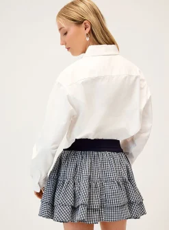 Checkered tiered miniskirt