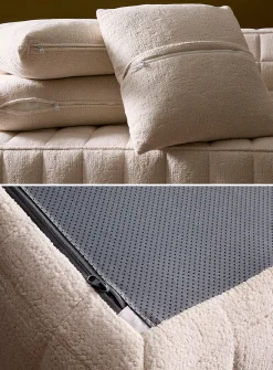 Checkered topstitching high-density foam 3 seater sofa