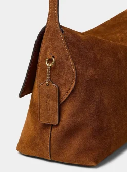 Chelsea caramel suede shoulder bag