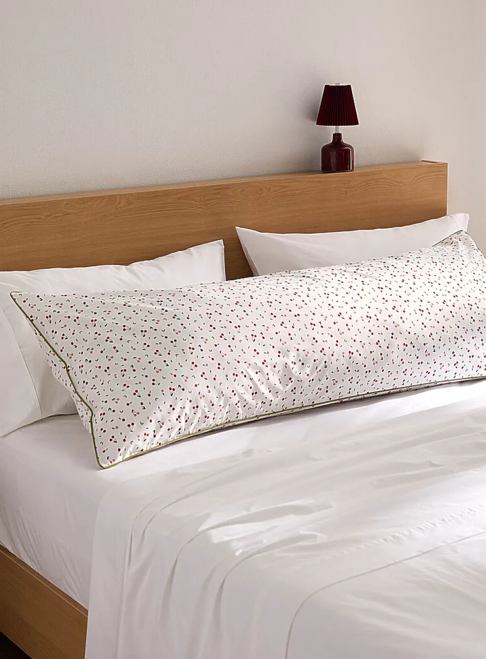 Cherries percale body pillow sham