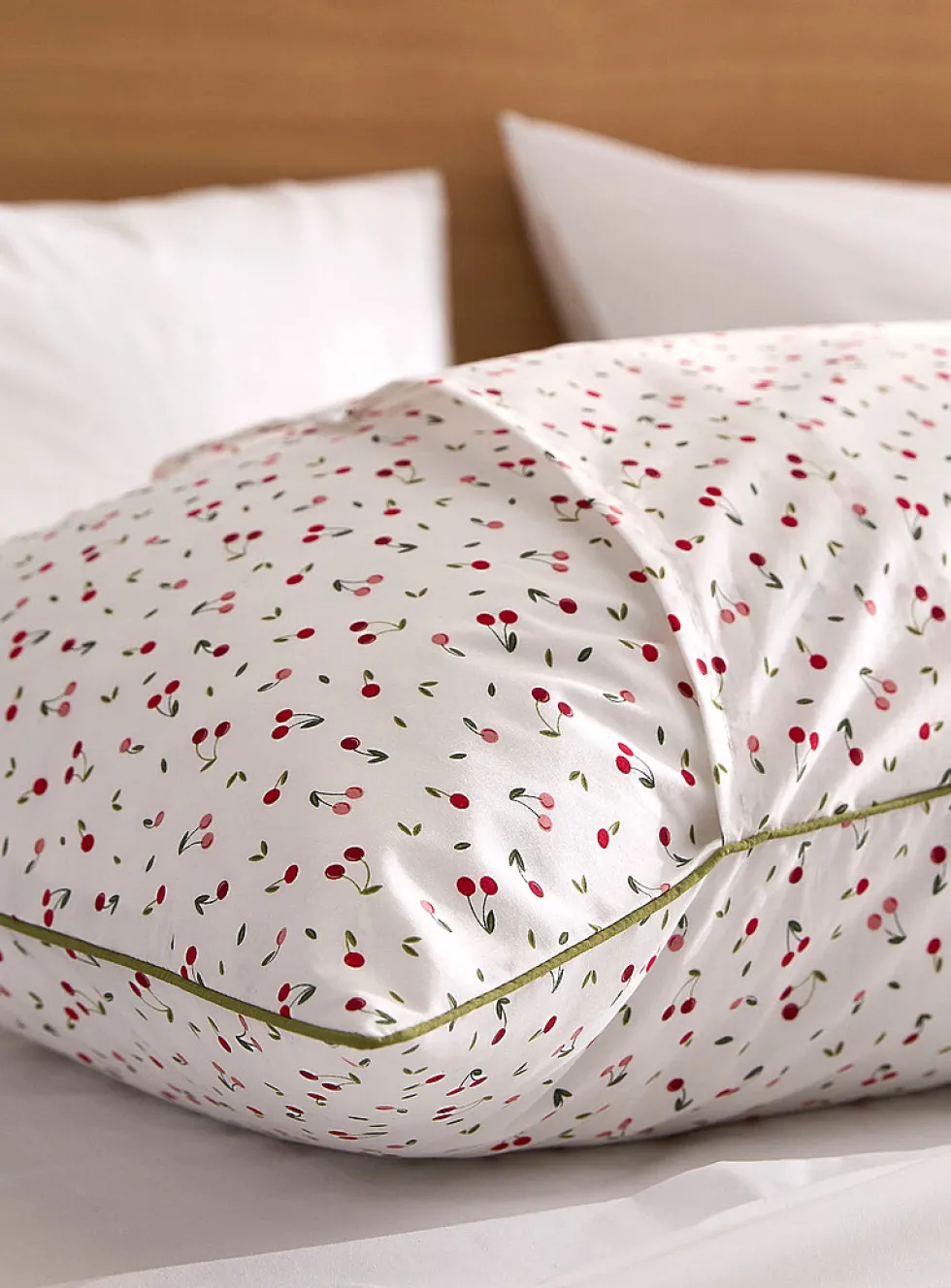 Cherries percale body pillow sham
