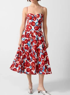 Cherry bustier midi dress