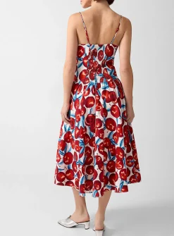 Cherry bustier midi dress