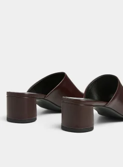 Cherry leather Piper block-heel mule