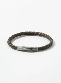 Chevron braided leather bracelet