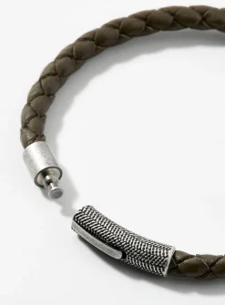 Chevron braided leather bracelet