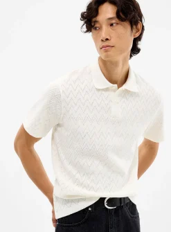 Chevron jacquard polo