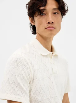 Chevron jacquard polo