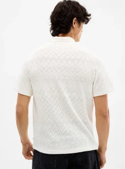 Chevron jacquard polo