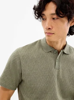 Chevron jacquard polo