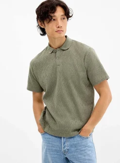 Chevron jacquard polo