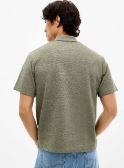 Chevron jacquard polo