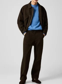 Chevron pattern utilitarian twill pant