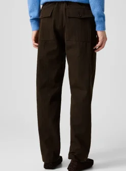 Chevron pattern utilitarian twill pant