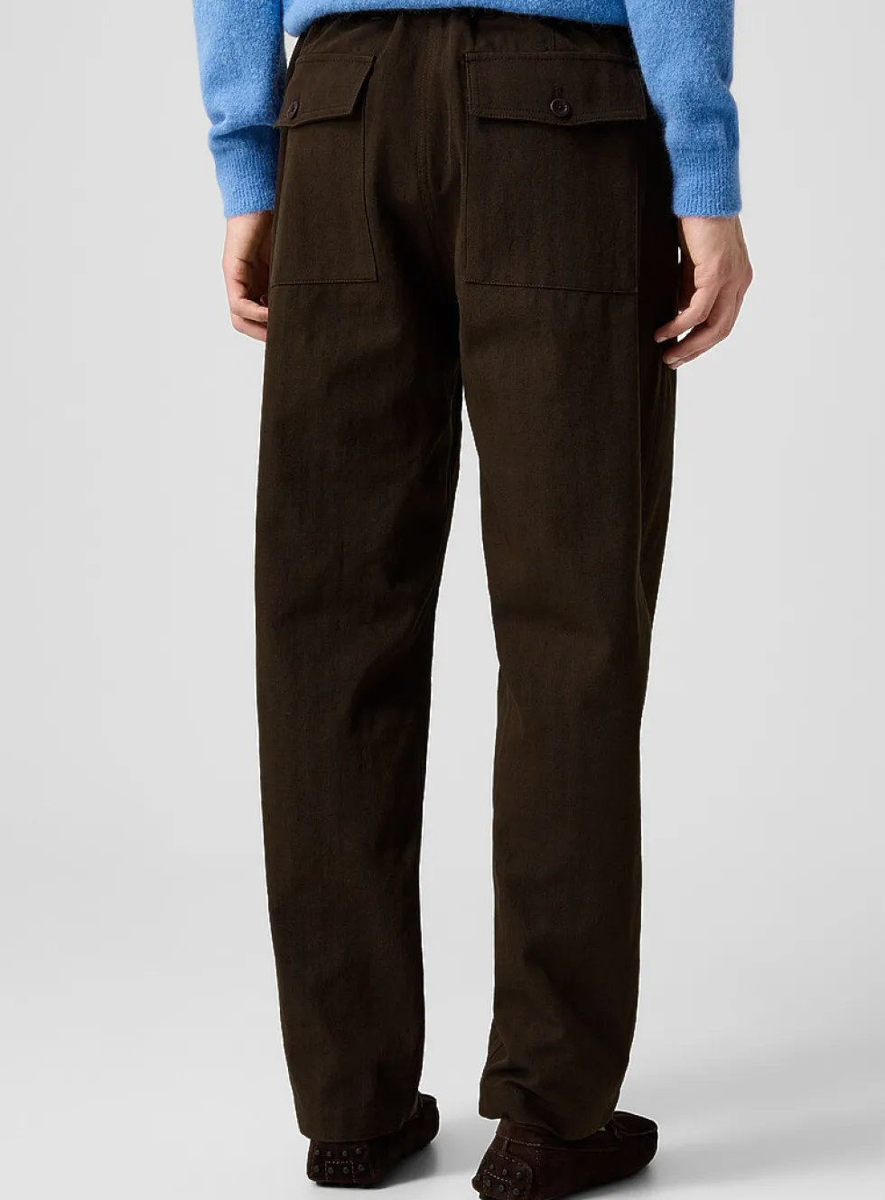Chevron pattern utilitarian twill pant