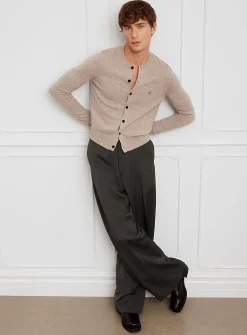 Chevron stripes wide-leg pant