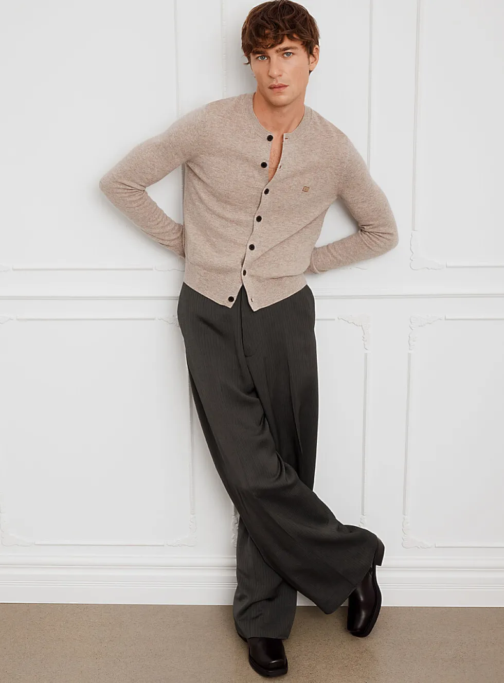 Chevron stripes wide-leg pant