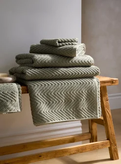 Chevron texture organic cotton towels