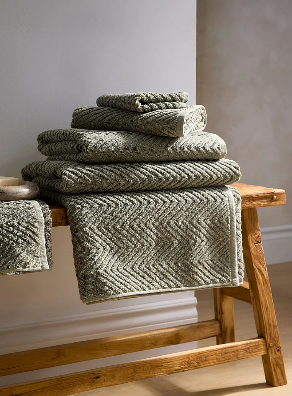 Chevron texture organic cotton towels
