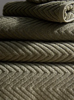 Chevron texture organic cotton towels