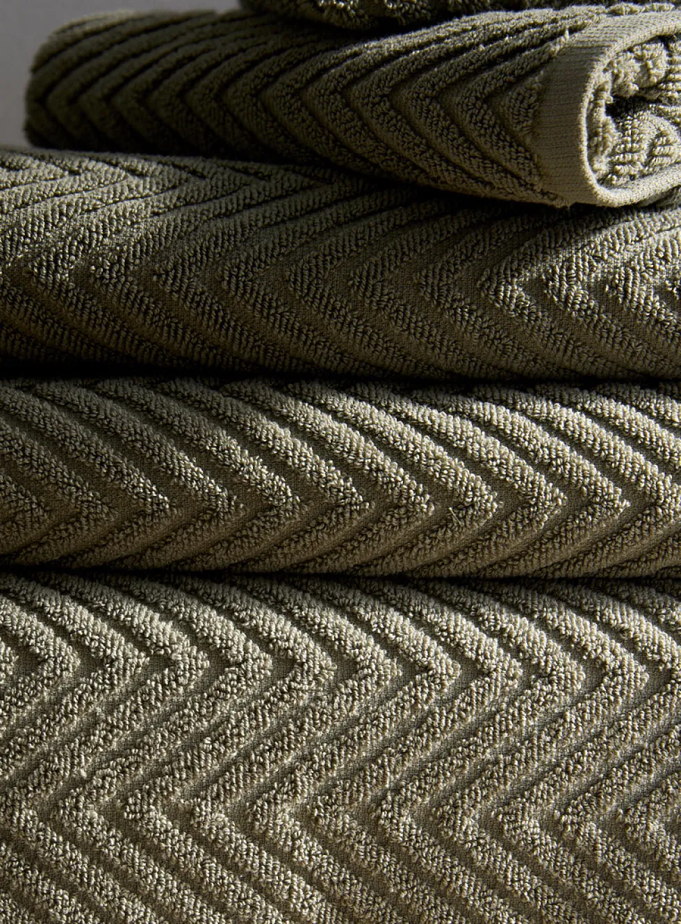 Chevron texture organic cotton towels