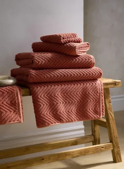 Chevron texture organic cotton towels