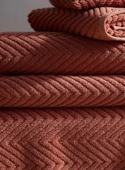 Chevron texture organic cotton towels