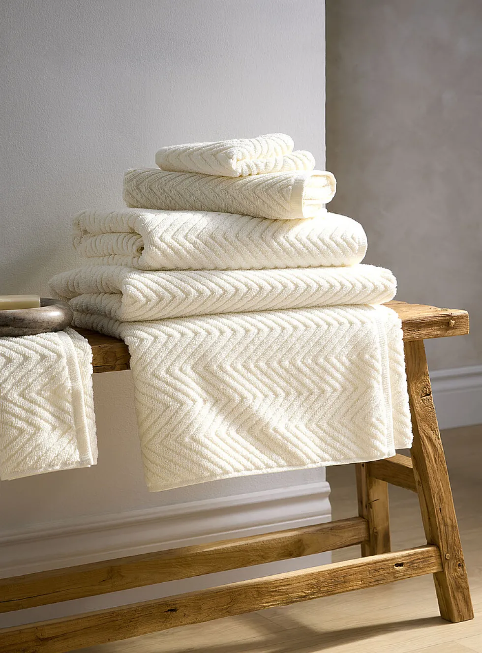 Chevron texture organic cotton towels