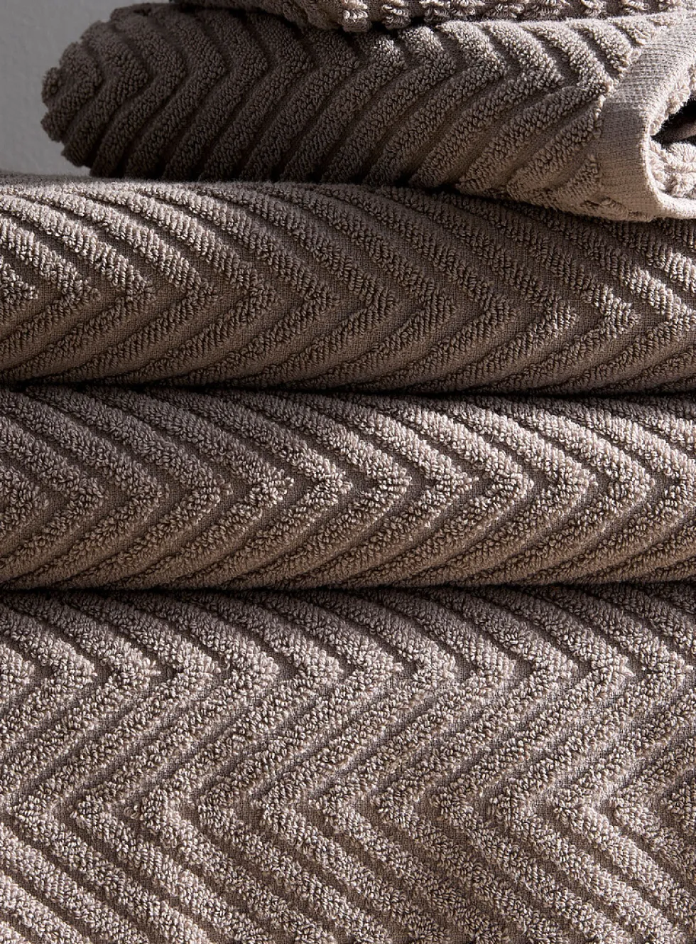 Chevron texture organic cotton towels