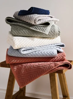 Chevron texture organic cotton towels