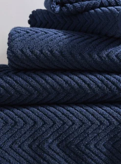 Chevron texture organic cotton towels