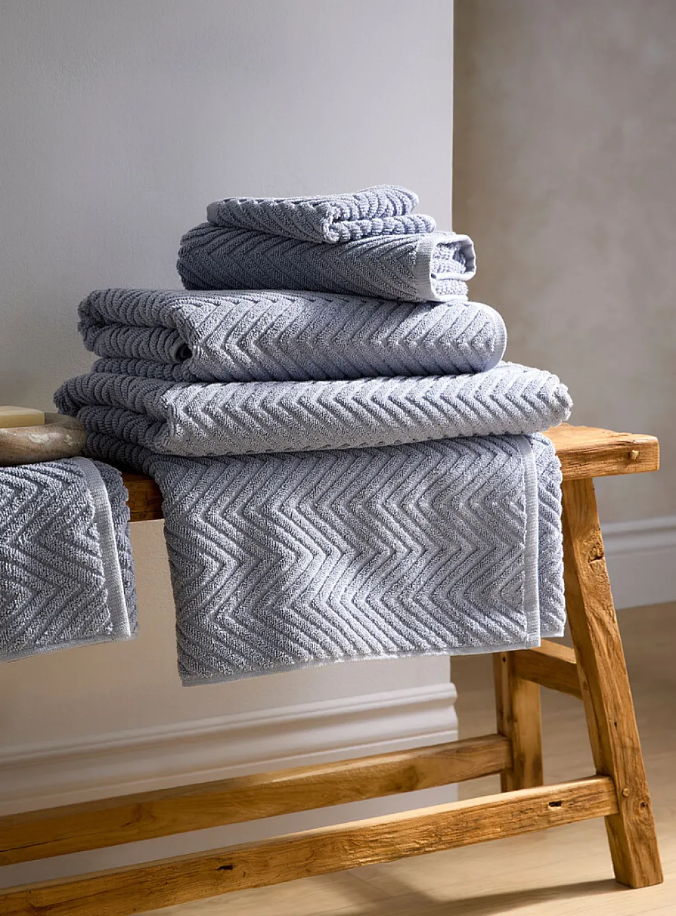 Chevron texture organic cotton towels