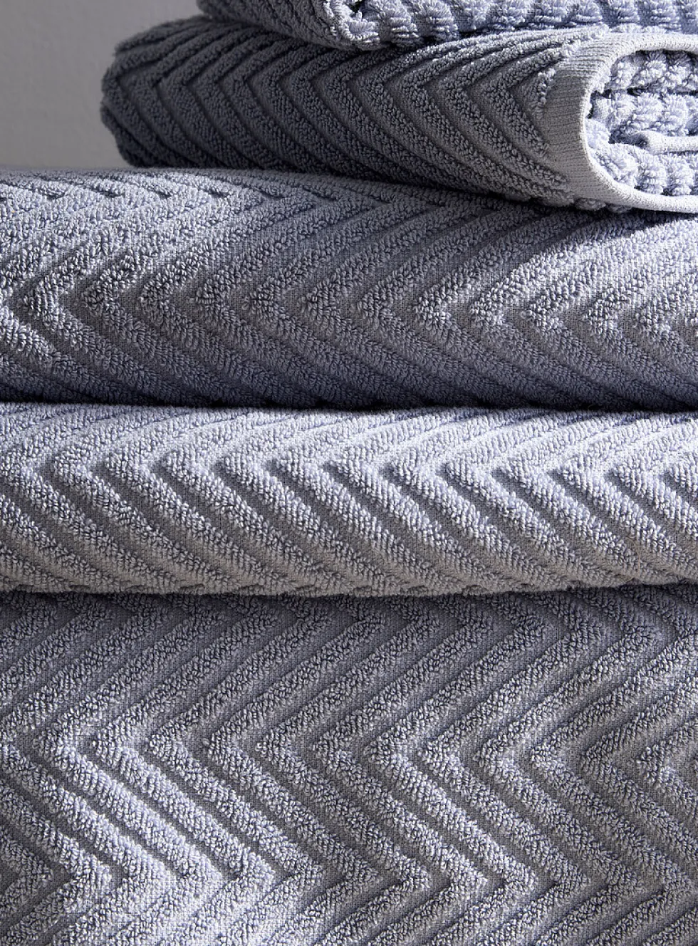 Chevron texture organic cotton towels
